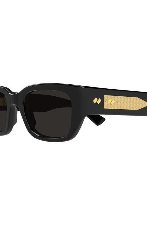 Bottega Veneta 51mm Rectangular Sunglasses In Black
