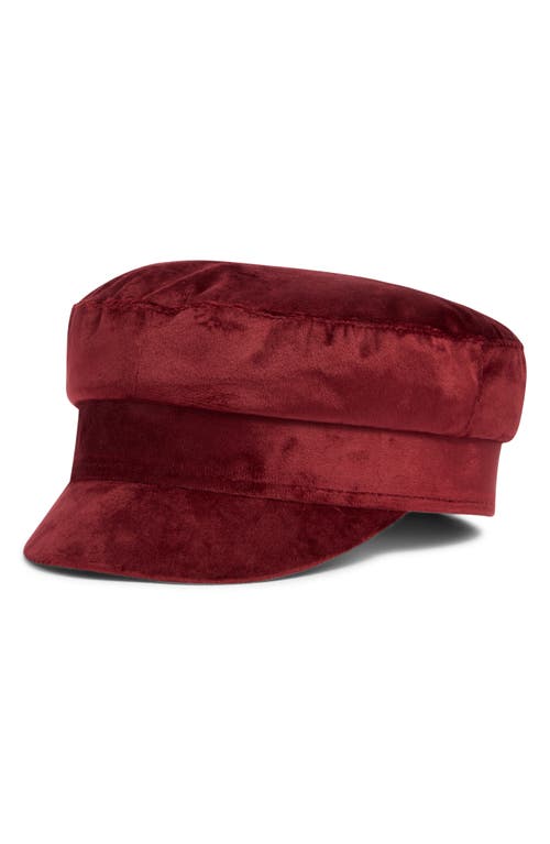 The Accessory Collective Kids' Velvet Cabby Hat In Red