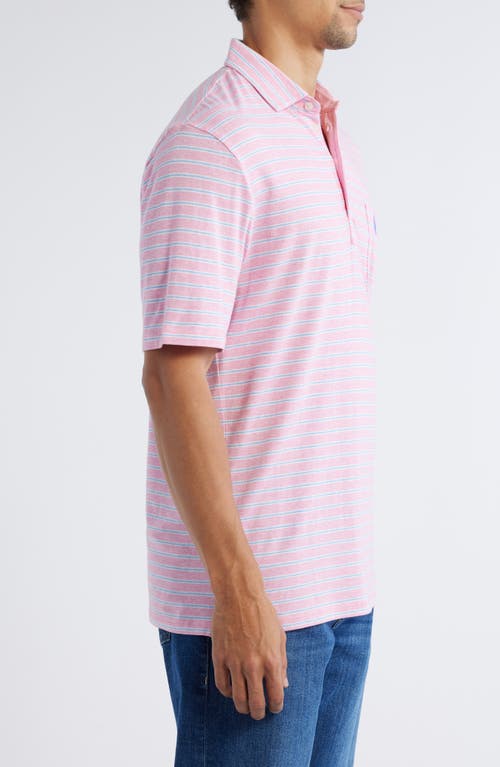 Johnnie-o Michael Stripe Performance Golf Polo In Petal