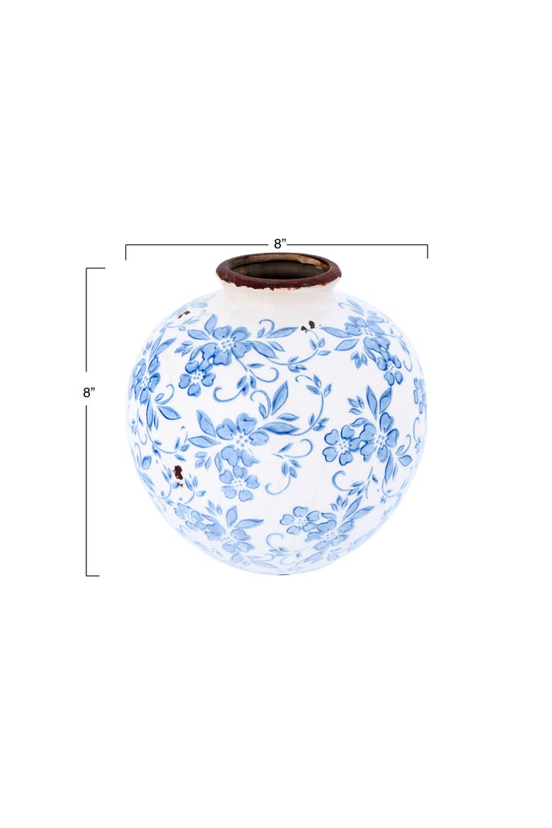 Vase with Transferware Pattern, Alternate, color, White