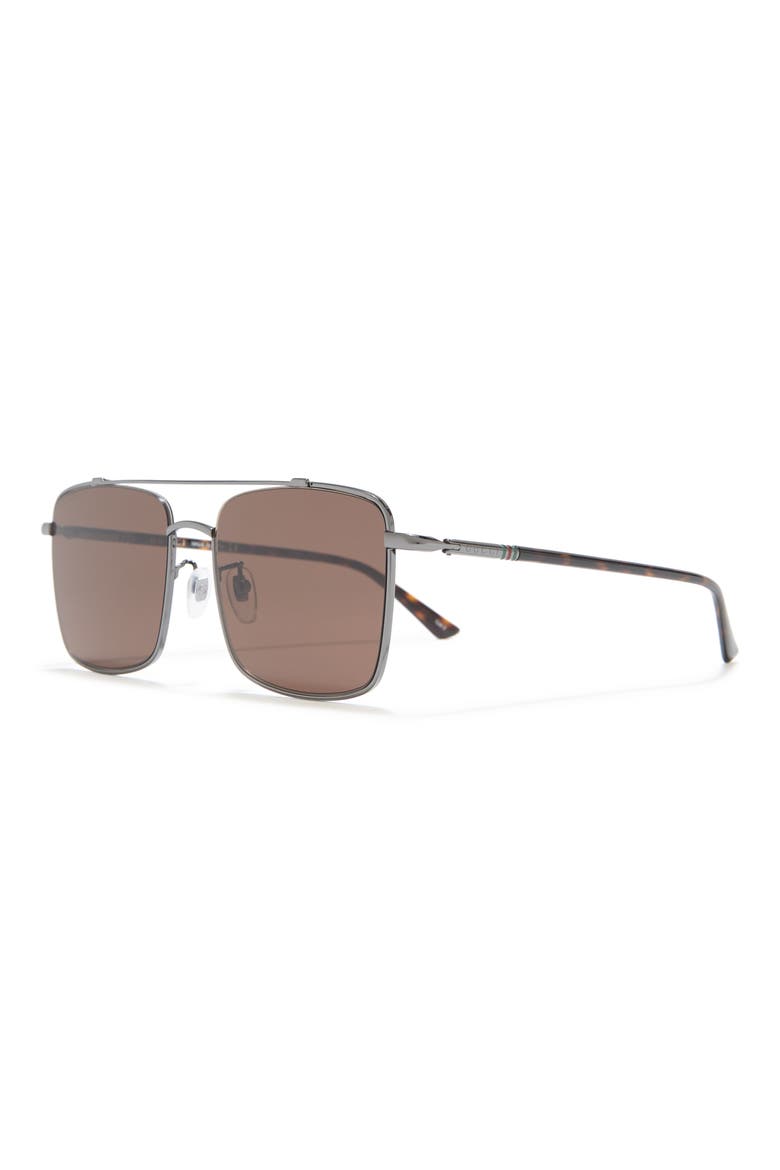 56mm Square Sunglasses, Alternate, color, RUTHENIUM HAVANA BROWN