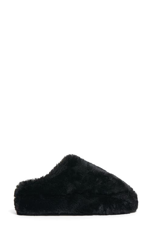 Apparis Misha Faux Fur Slipper In Black