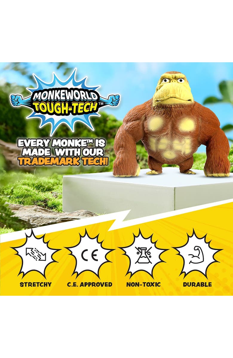 MonkeWorld Original Stretchy Monkey The Trending Squishies Fidget, Alternate, color, Brown