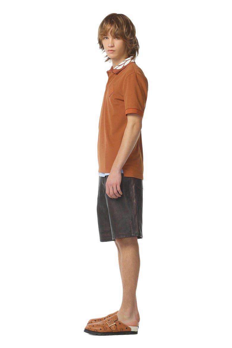 Laurel Piqué Polo, Alternate, color, Cognac
