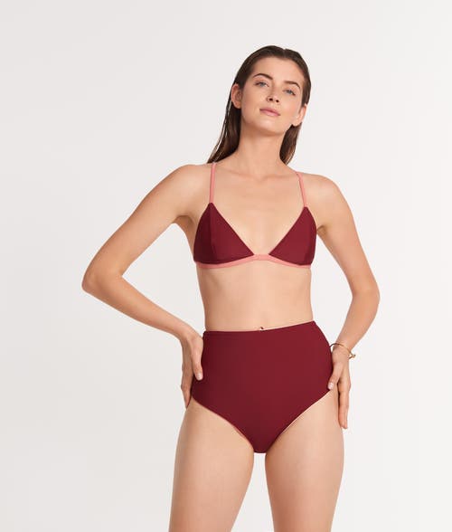 Ansea The Reversible Triangle Top In Pink/maroon