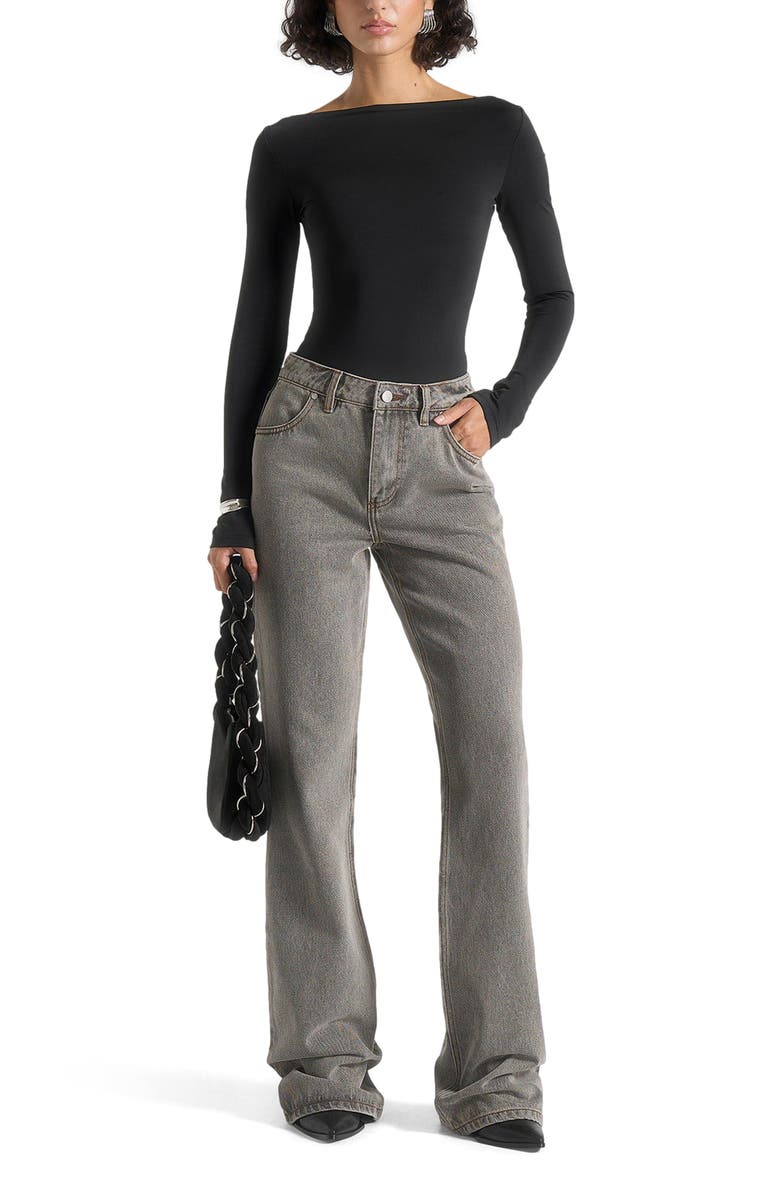 Manière De Voir Abbie Stacked Fit And Flare Jeans, Alternate, color, Washed Grey