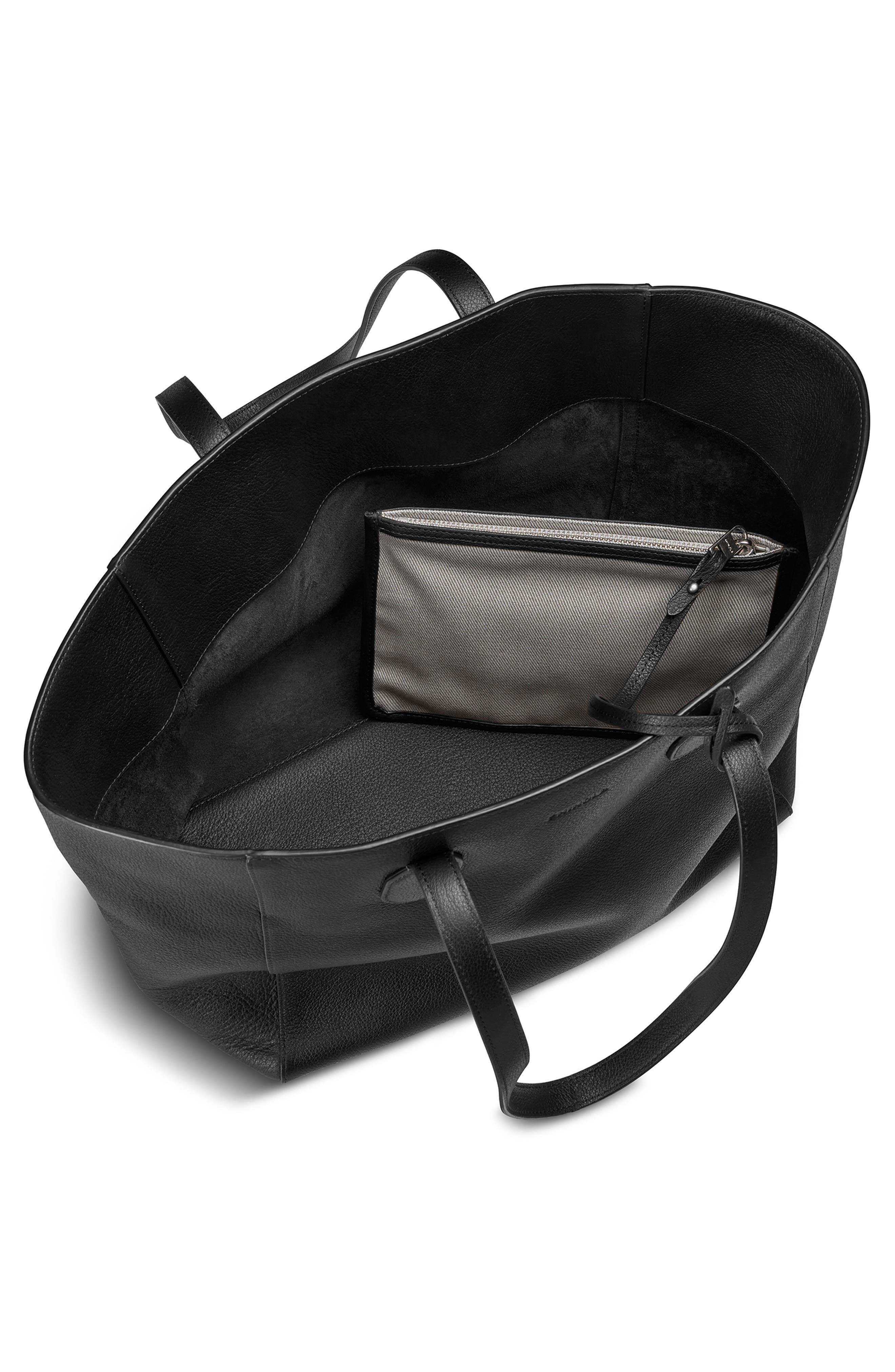 Shinola Runabout Pebble Leather Tote, Alternate, color, Black