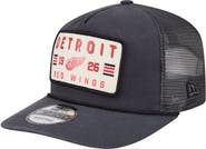 New Era Men's New Era Charcoal Detroit Red Wings Washed Patch 19TWENTY Trucker Adjustable Hat