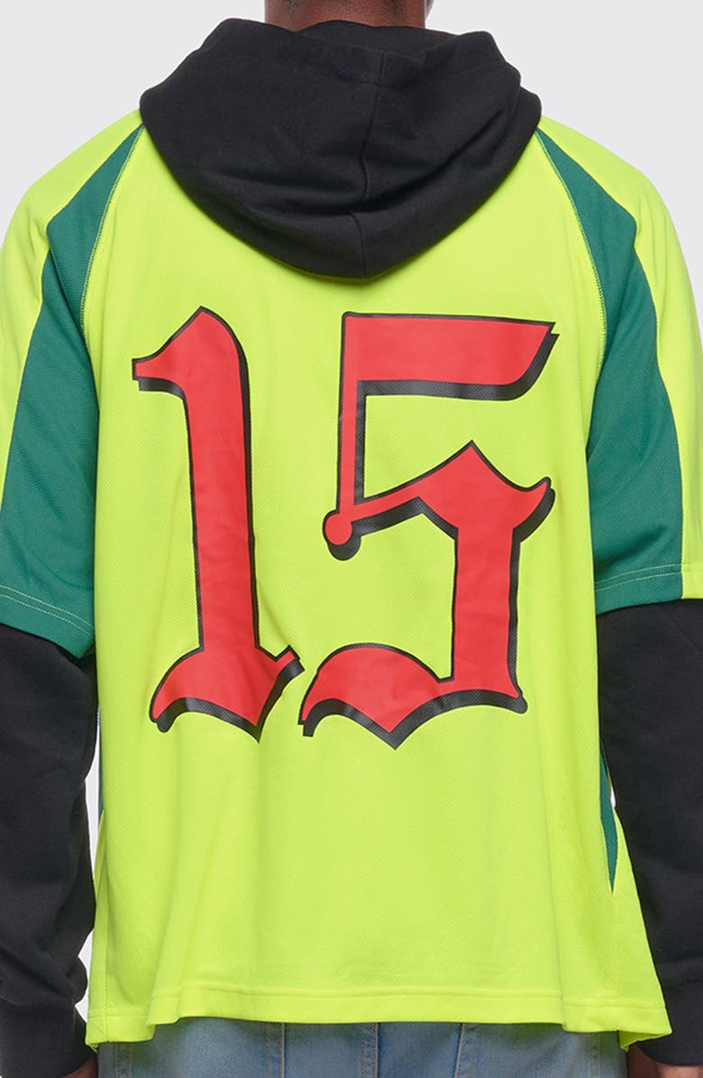 Rolling Loud Victory Jersey Layered Hoodie, Alternate, color, Volt