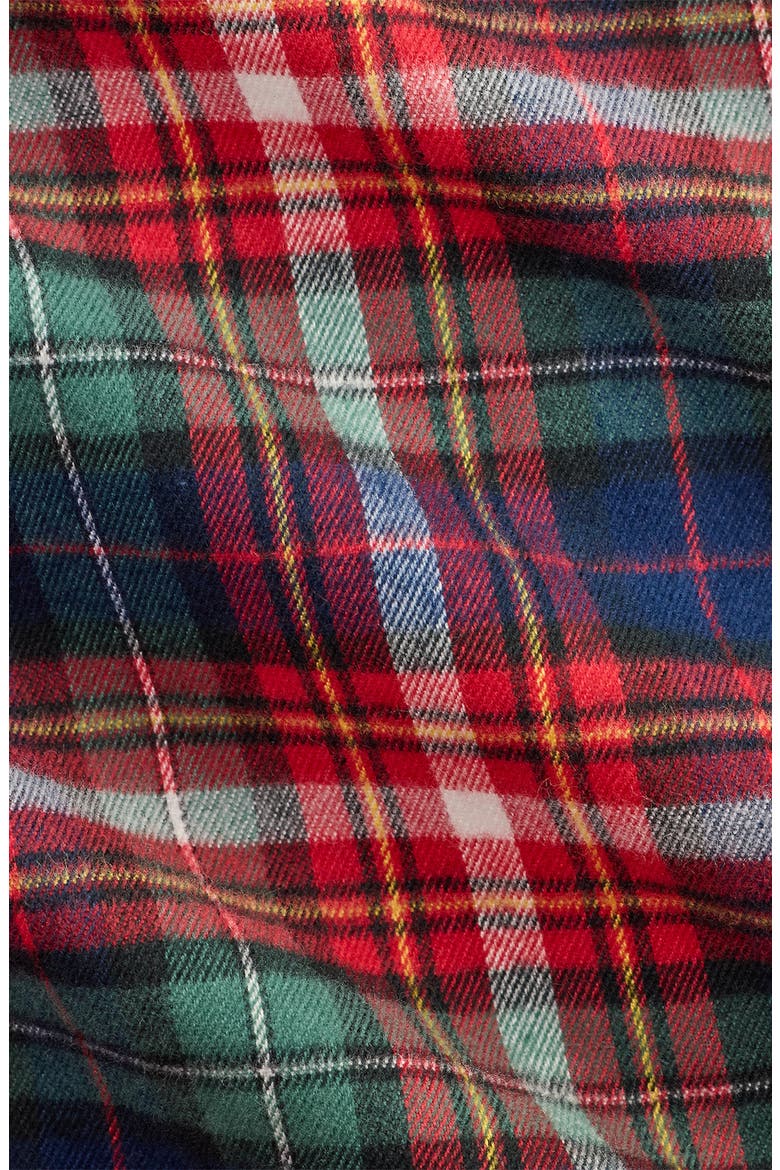 Plaid Shaggy Flannel Button Up Shirt, Alternate, color, NAVY/ RED