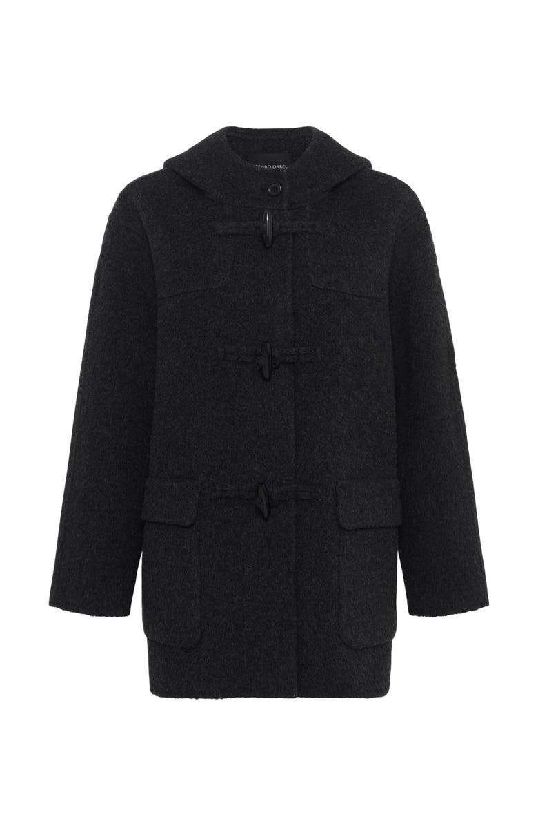 GERARD DAREL Malina Hooded Wool Coat, Alternate, color, Charcoal