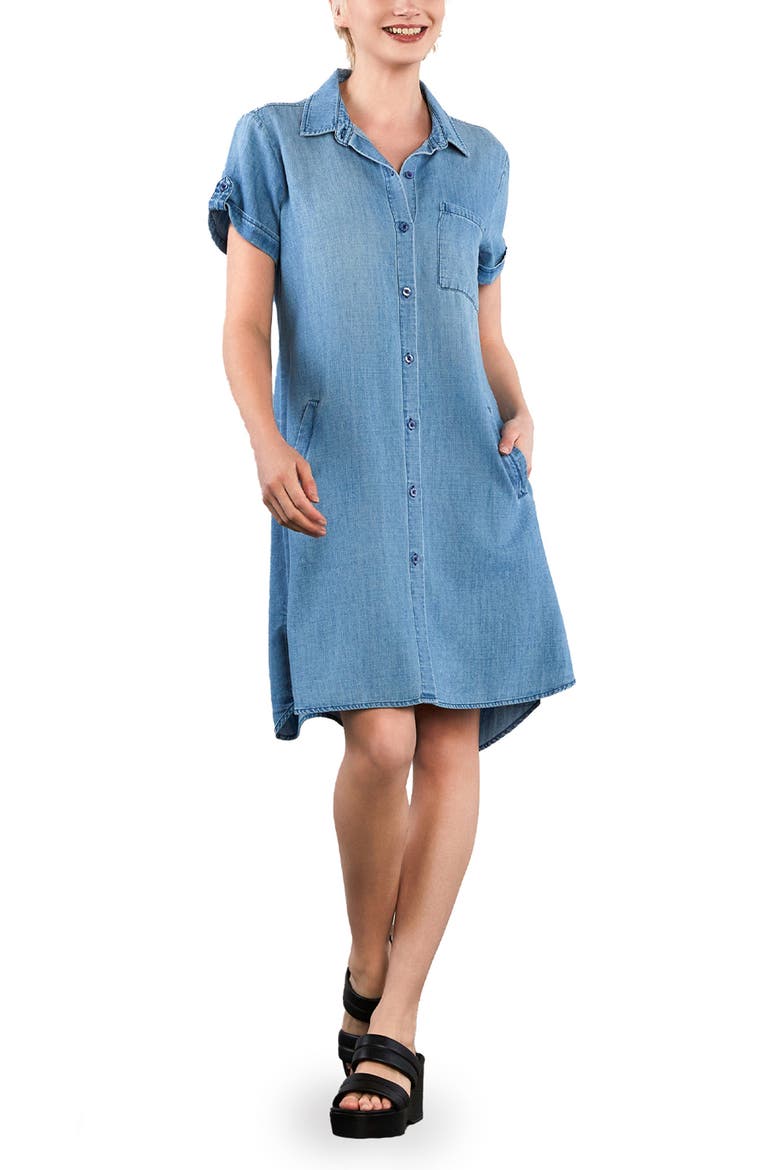 Denim Shirtdress, Alternate, color, DENIM