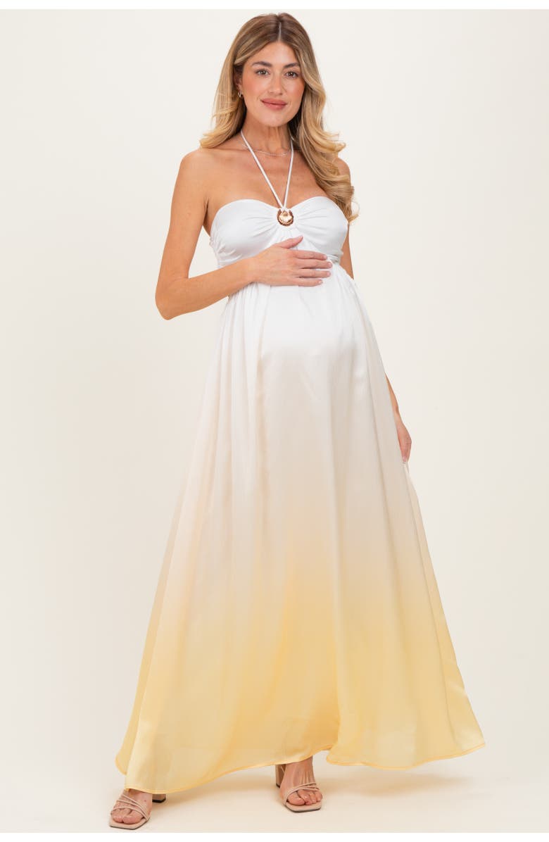 PinkBlush Ombre Satin Halter Cutout Maxi Dress, Alternate, color, 