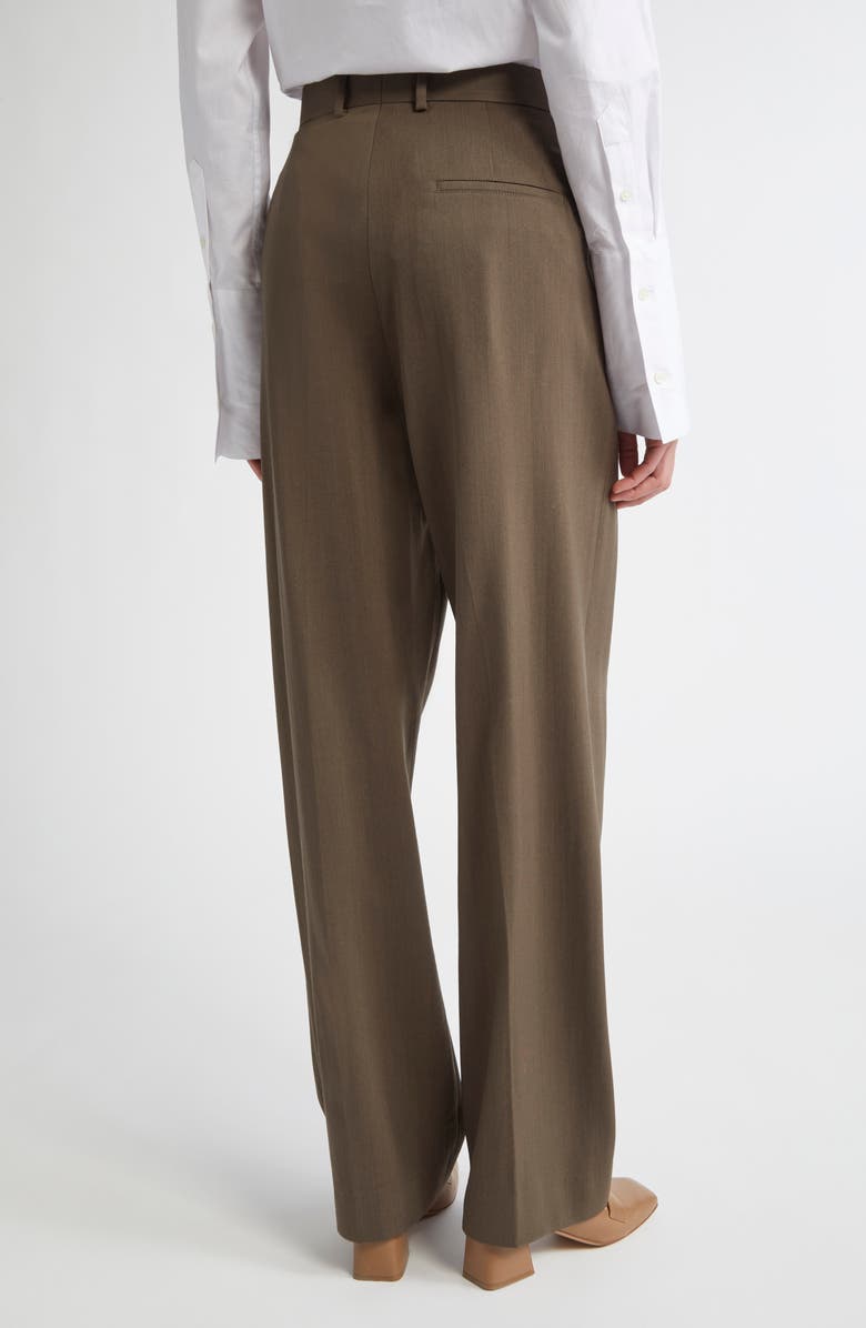 TEURN STUDIOS Straight Leg Wool Gabardine Trousers, Alternate, color, Khaki