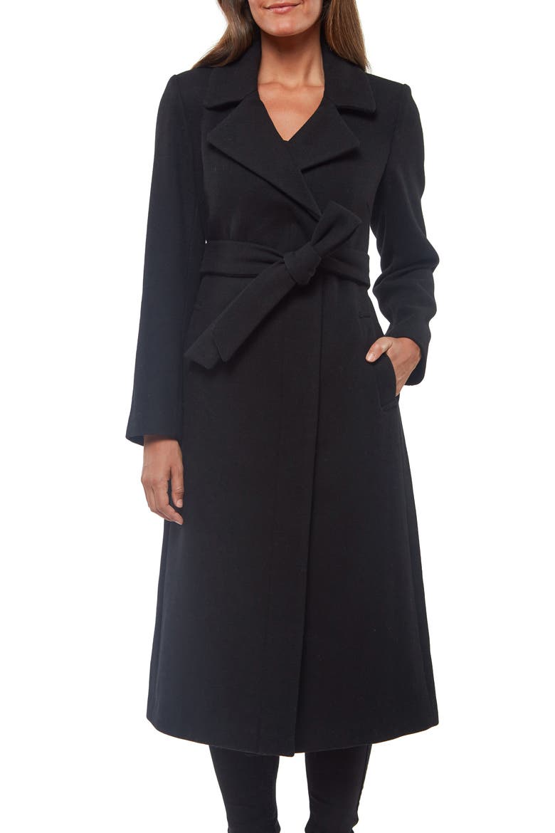 Wool Blend Wrap Coat, Main, color, BLACK