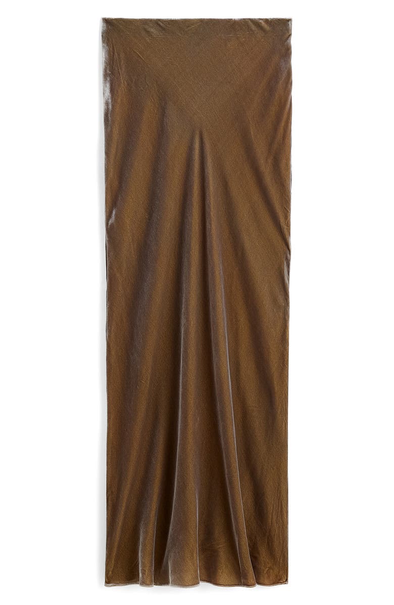 Madewell Velvet Maxi Slip Skirt, Alternate, color, Irridescent Grey