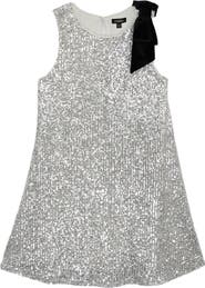 Zunie Kid's Bow Shoulder Sequin Trapeze Dress
