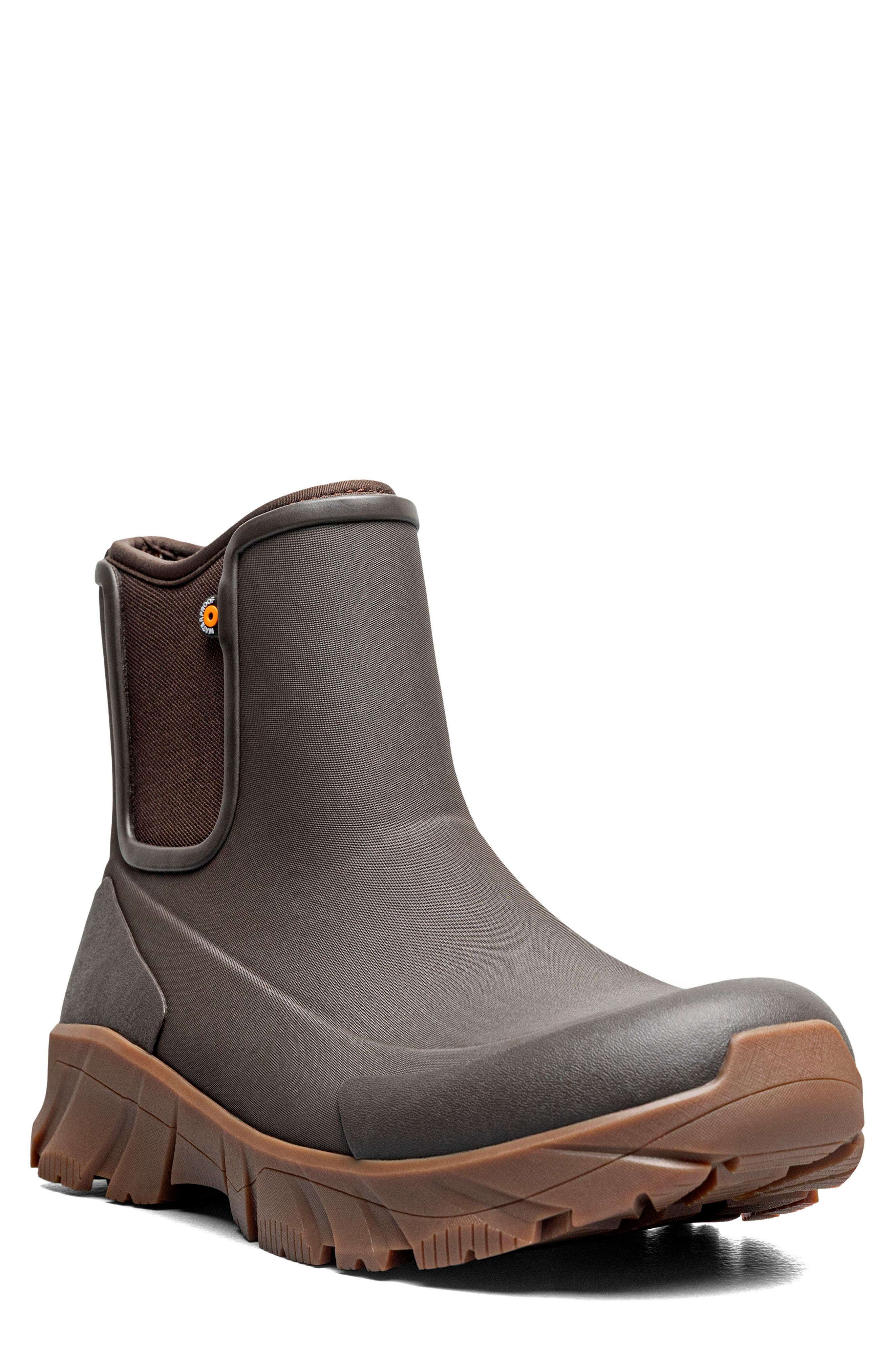 Arcata II Waterproof Chelsea Boot, Main, color, DARK BROWN