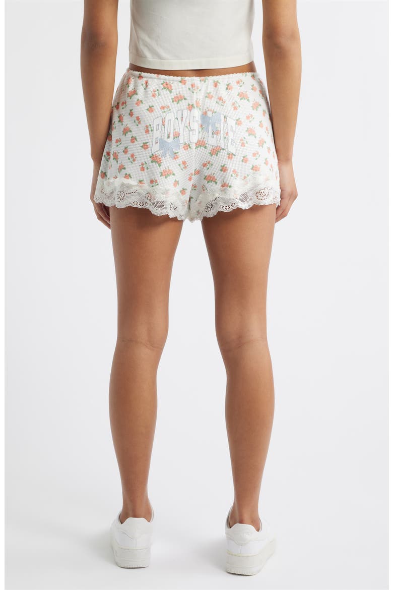 Sunshine & Bows Lace Trim Shorts, Alternate, color, FLOWER PRINT