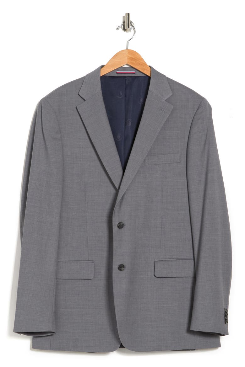 Tommy Sharkskin Two Button Notch Lapel Wool Blend Suit Separates Jacket, Alternate, color, GREY