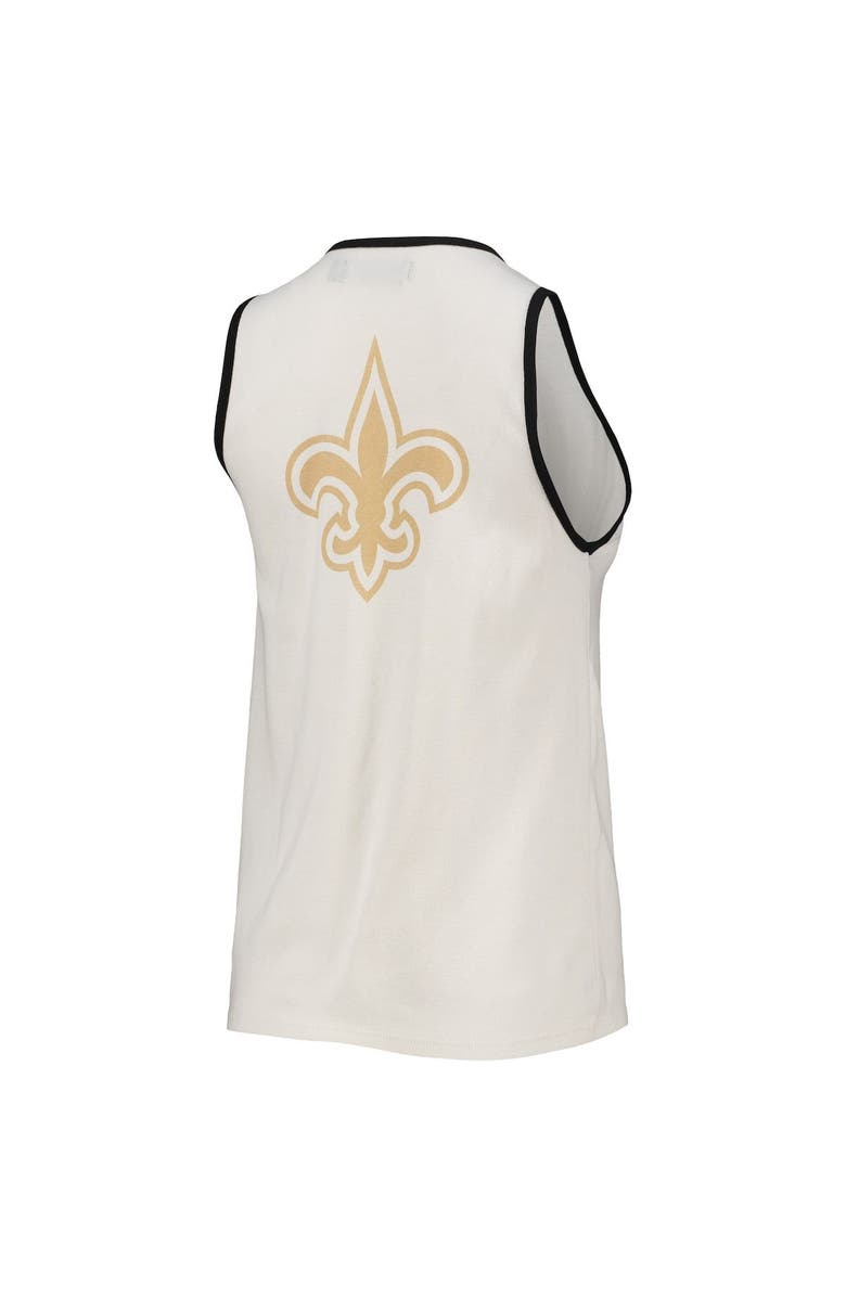 Junk Food Women's Junk Food White/Black New Orleans Saints Throwback Pop Binding Scoop Neck Tank Top, Alternate, color, White