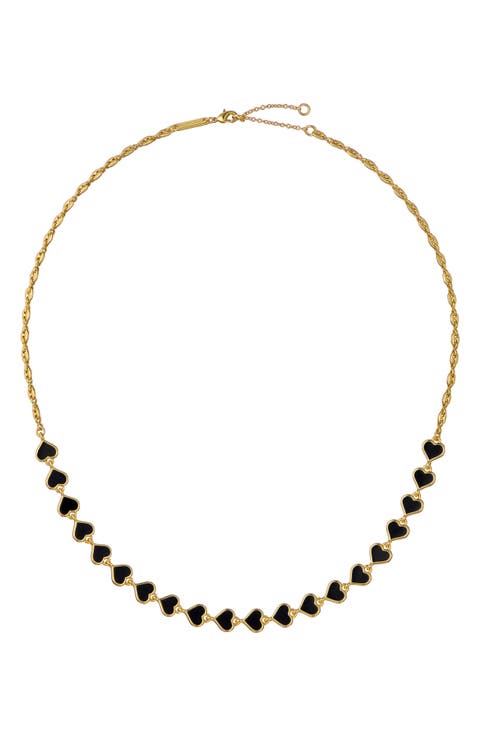 Hazel Enamel Heart Chain Necklace