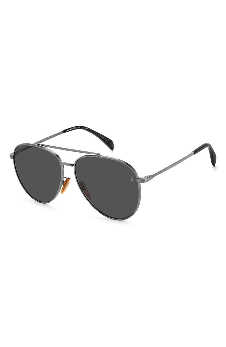 David Beckham Eyewear 61mm Polarized Aviator Sunglasses, Alternate, color, 