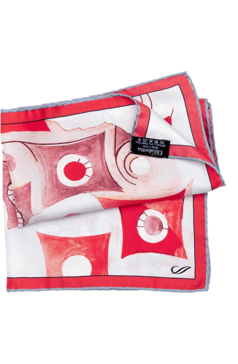 Elizabetta Prato - Silk Pocket Square for Men, Alternate, color, Red