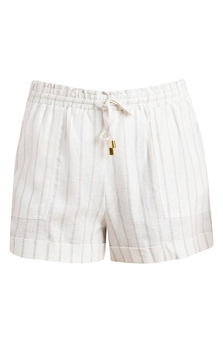 La Blanca Delphine Coast Linen Blend Cover-Up Shorts, Alternate, color,