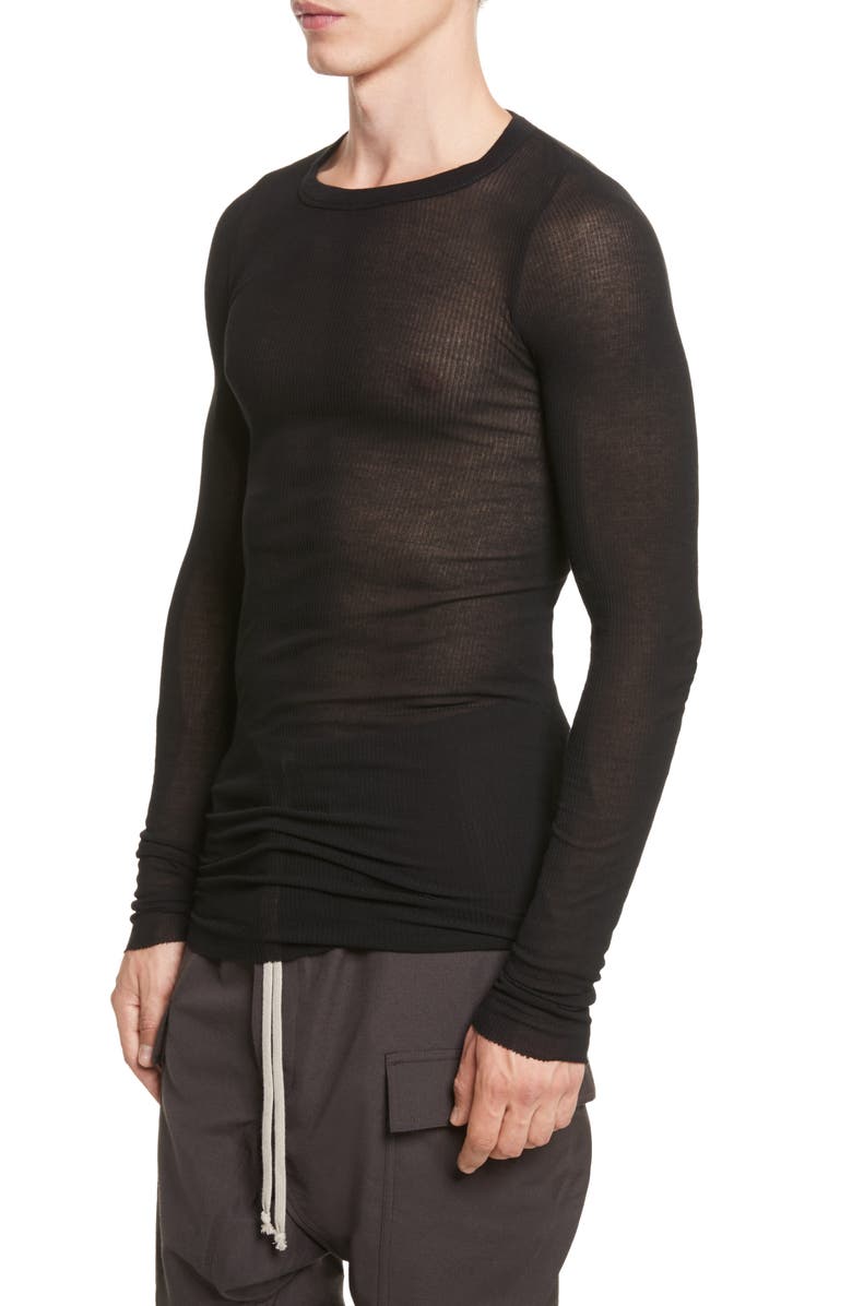 Rick Owens Ribbed T-Shirt, Alternate, color, 