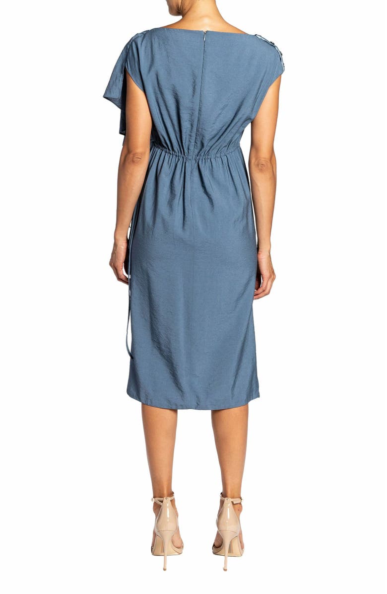 Santorelli NALA Asymmetrical Shoulder Sheath Dress in Fluid Viscose, Alternate, color,
