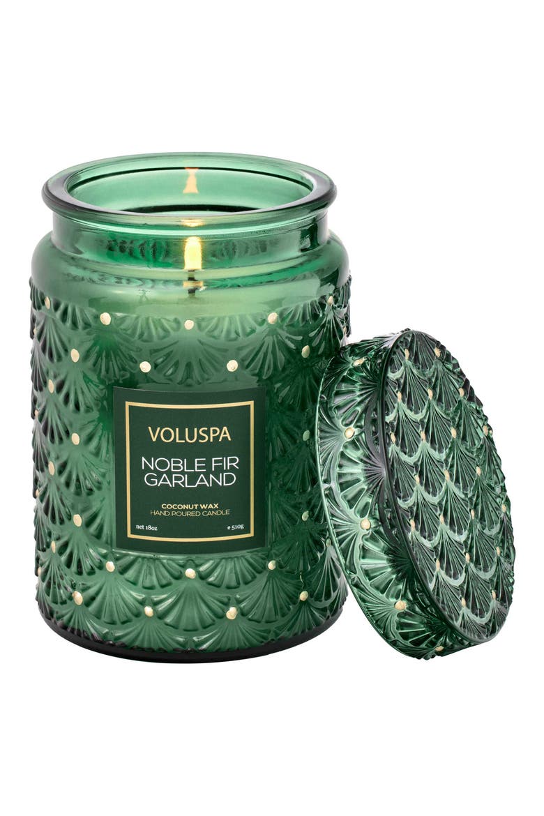 Noble Fir Large Jar Candle, Alternate, color, GREEN