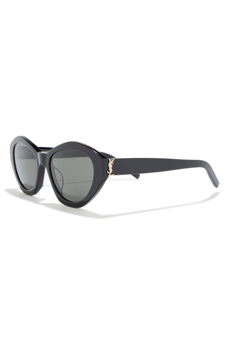 Saint Laurent 54mm Best Oval Sunglasses, Alternate, color, Black Black Grey