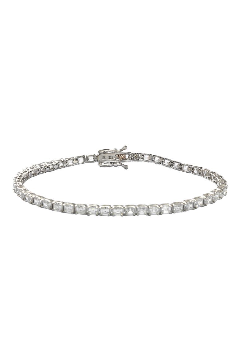 Sterling Silver CZ Tennis Bracelet, Main, color, METALLIC SILVER