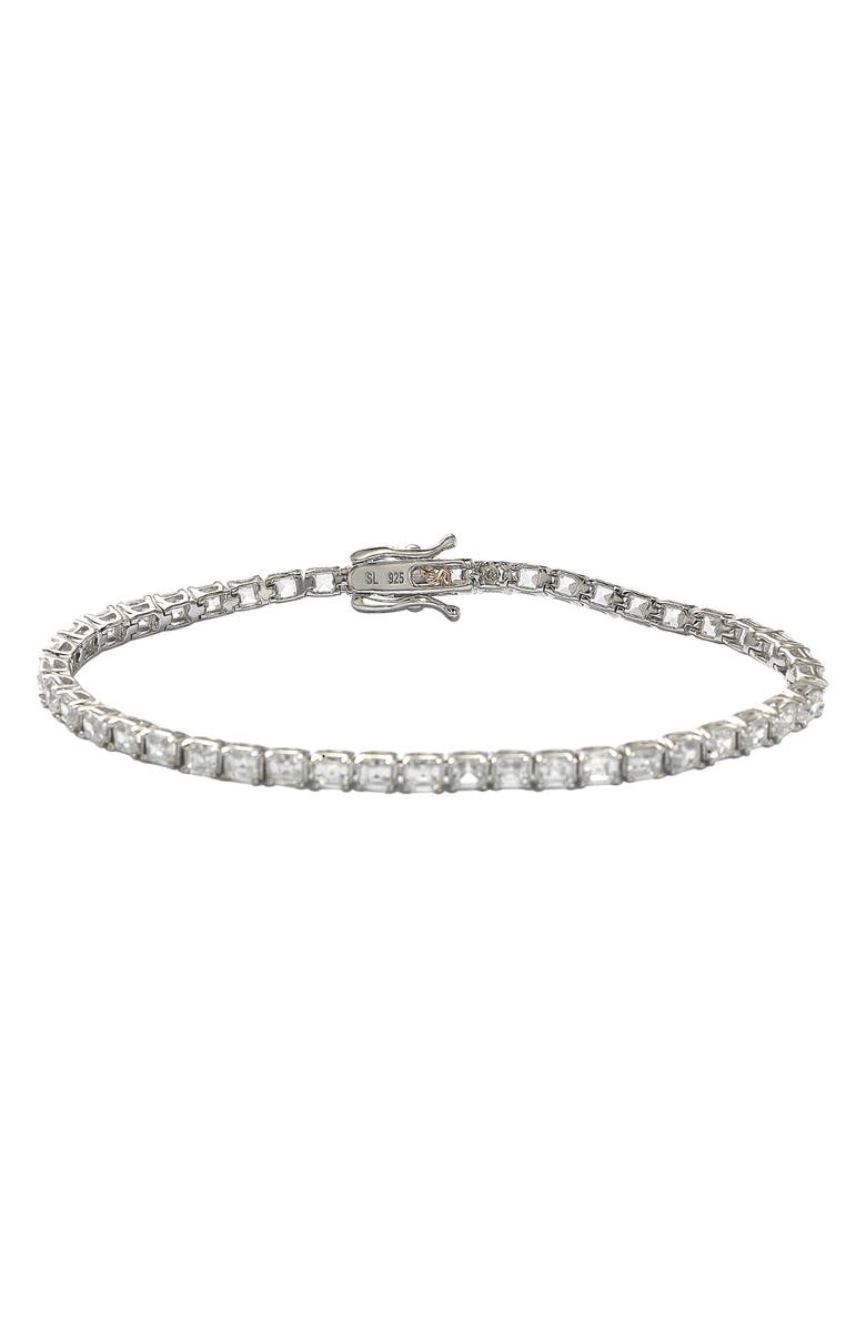 SUZY LEVIAN Sterling Silver CZ Tennis Bracelet, Main, color, Metallic Silver