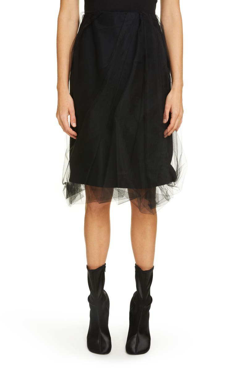 Dries Van Noten Salby Tulle Overlay Skirt, Main, color,
