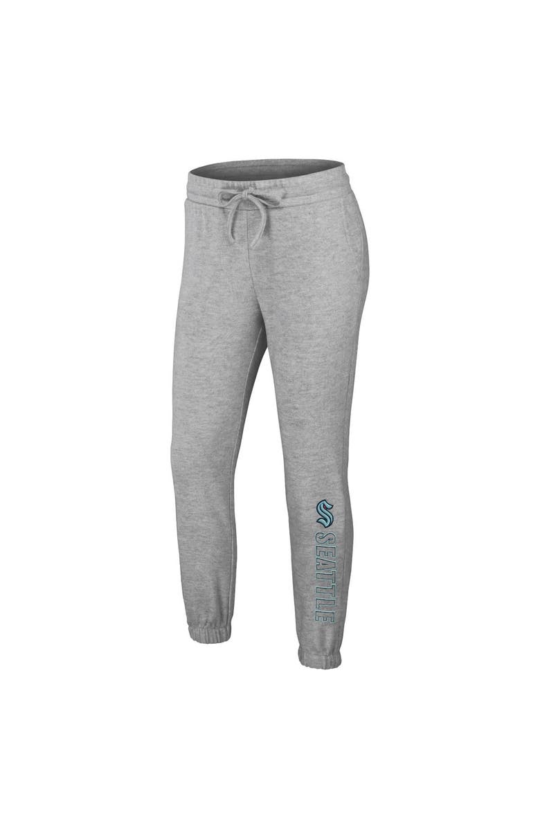 WEAR by Erin Andrews Women's WEAR by Erin Andrews Heather Gray Seattle Kraken Knit Long Sleeve Tri-Blend T-Shirt & Pants Sleep Set, Alternate, color, Heather Gray