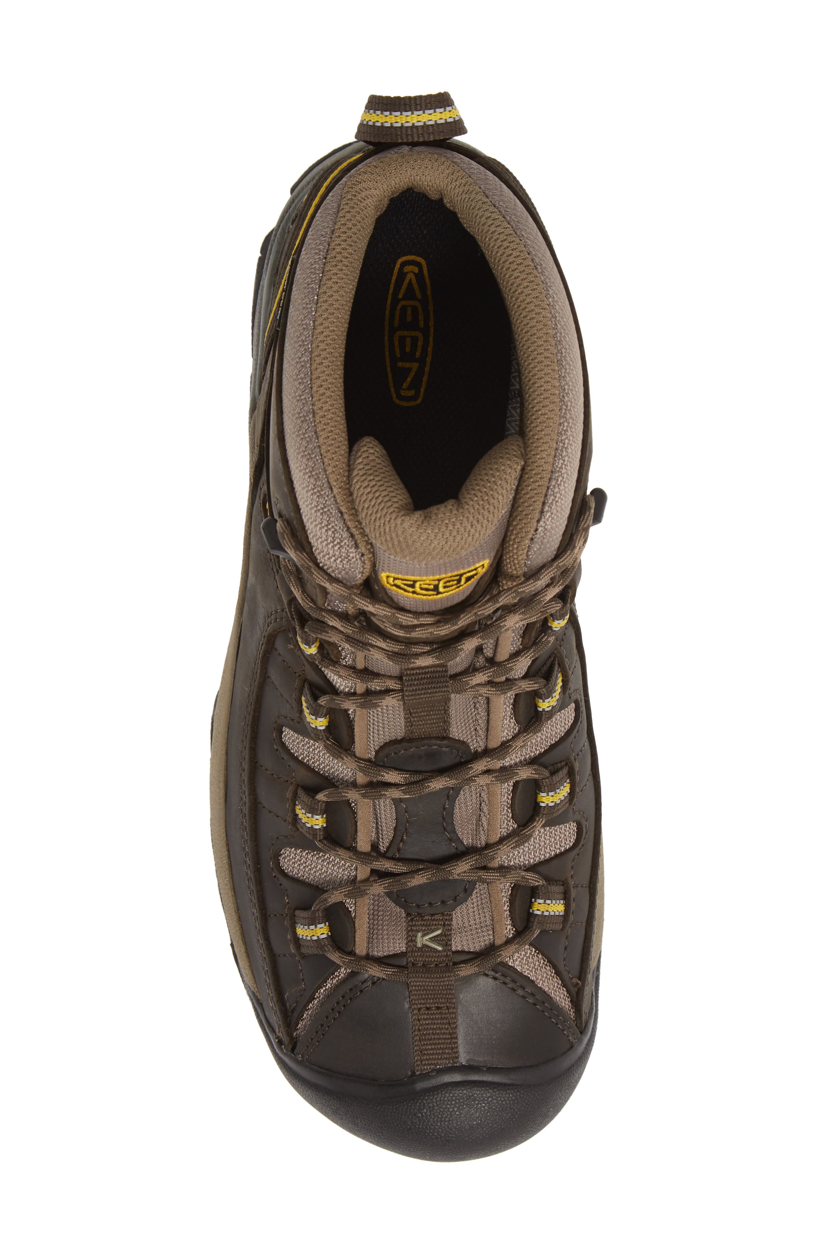 KEEN 'Targhee II' Waterproof Boot, Alternate, color, Black Olive/Yellow