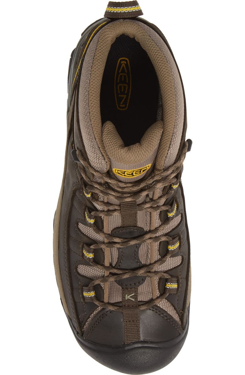 KEEN 'Targhee II' Waterproof Boot, Alternate, color, Black Olive/Yellow