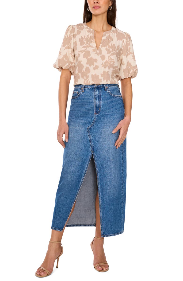 Vince Camuto Organdy Puff Sleeve Top, Alternate, color, 