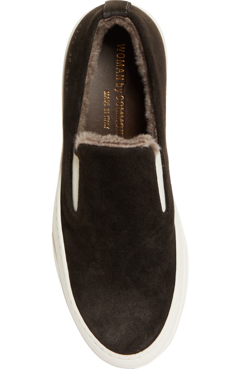 Common Projects Suede & Genuine Shearling Slip-On Sneaker, Alternate, color,