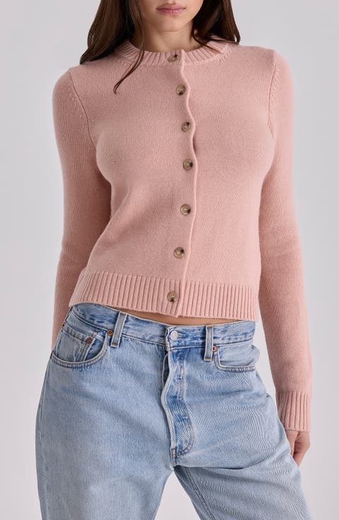 Signature Peach Merino Wool Blend Cardigan