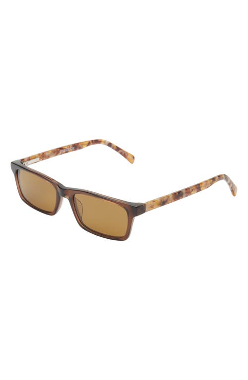 Eyebobs Number Cruncher 53mm Polarized Rectangular Sunglasses In Hickory Brown Crystal/brown
