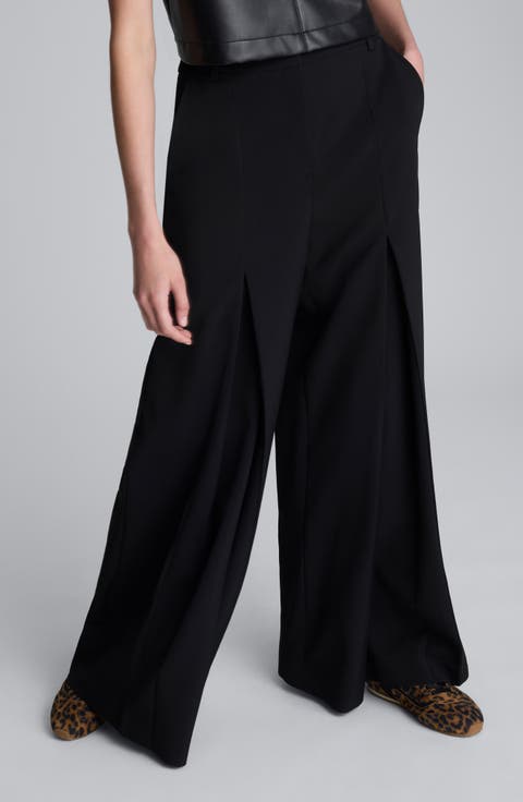 Inverted Pleat Wide Leg Pants