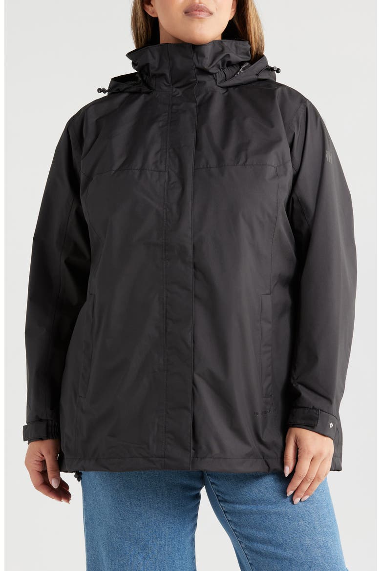 Aden Waterproof with Stowaway Hood, Alternate, color, BLACK
