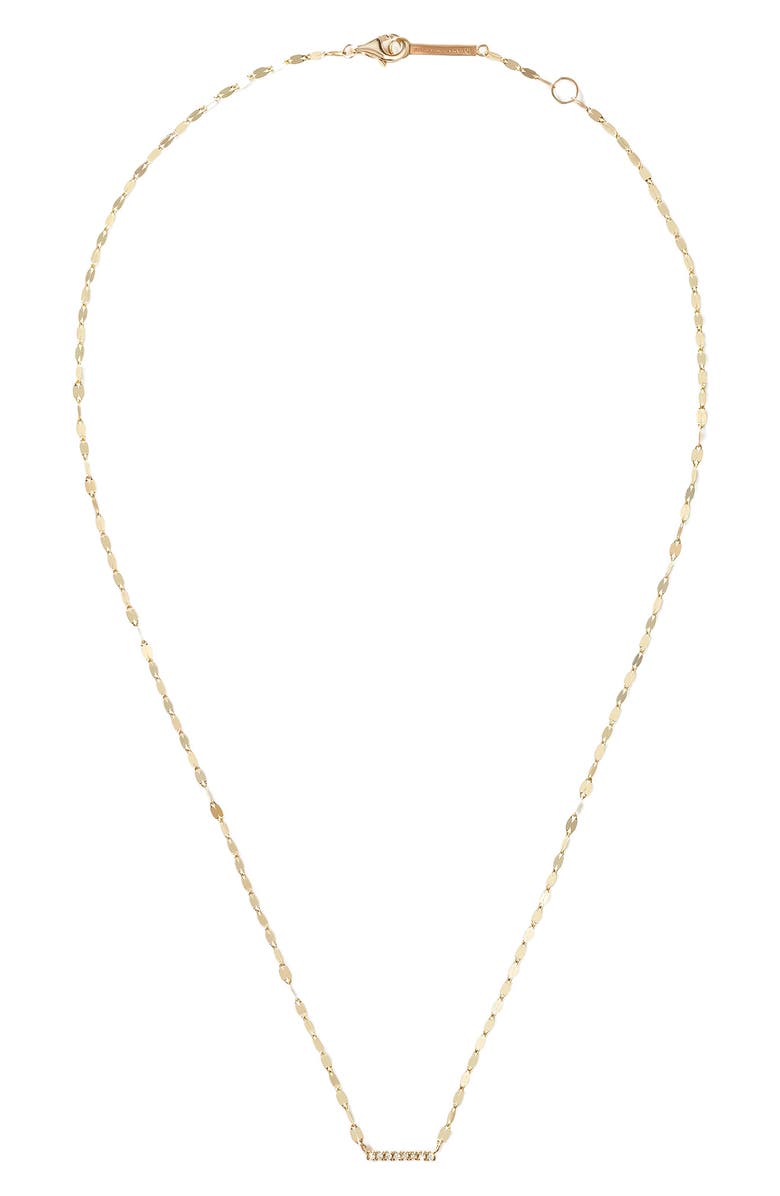 LANA 14K Gold Mini Bar Diamond Pendant Necklace, Main, color, Yellow
