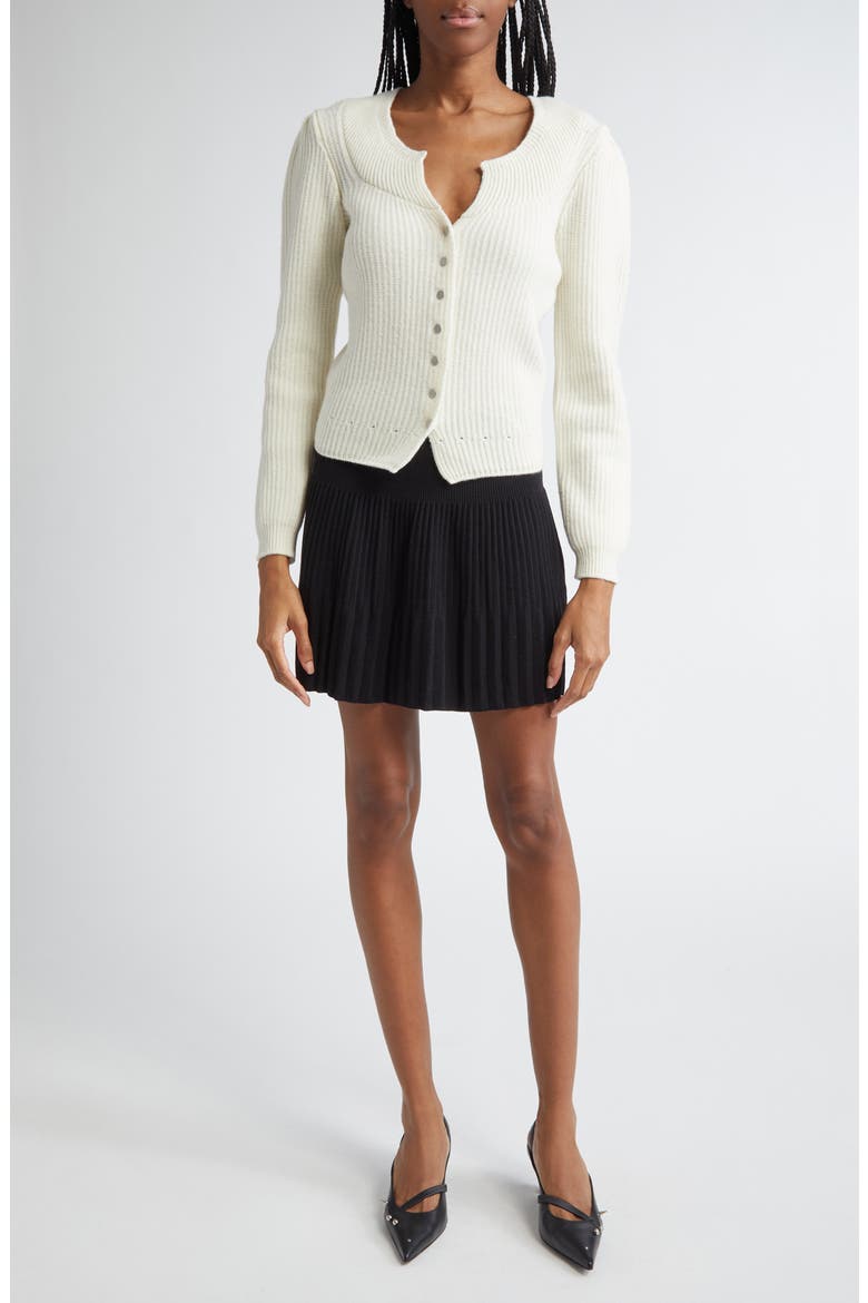 The Alpine Wool Rib Cardigan, Alternate, color, OFF WHITE