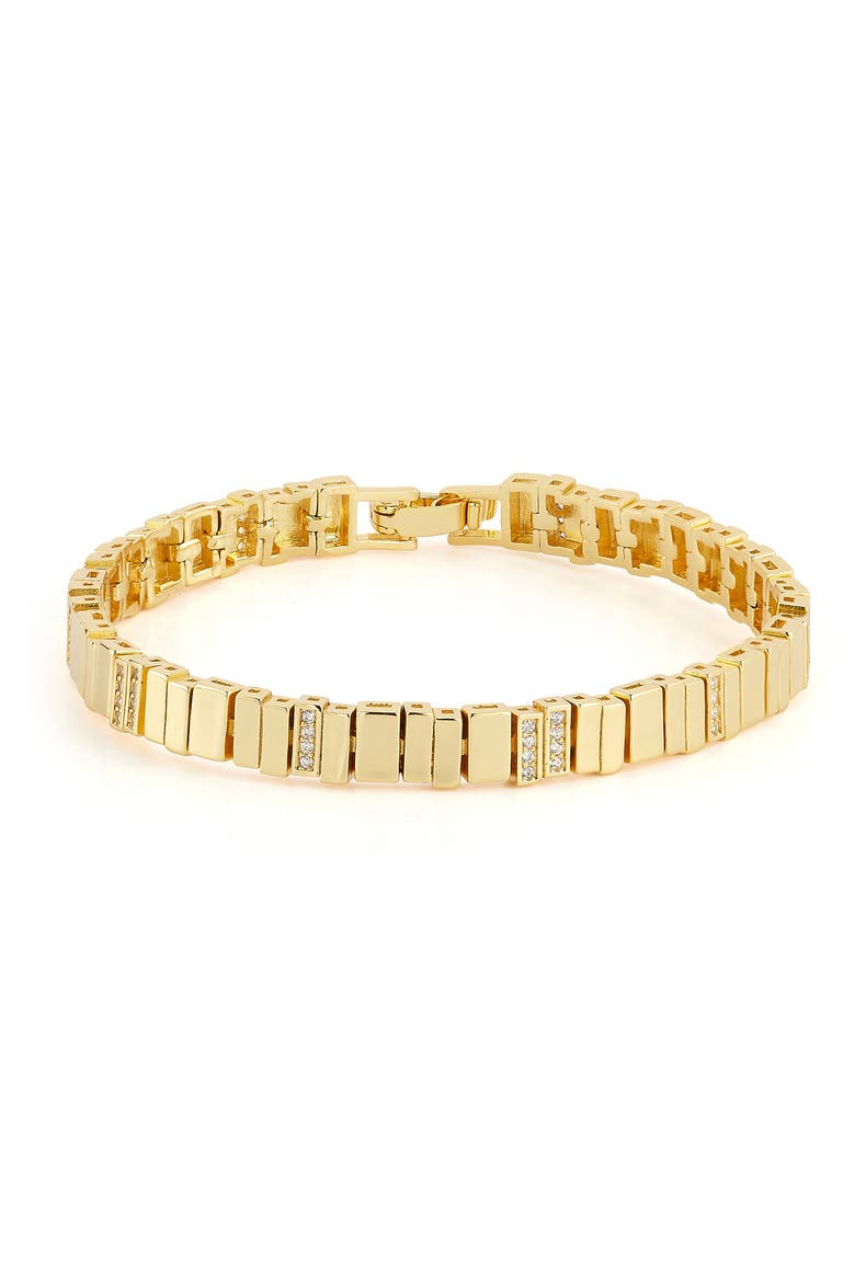Cubic Zirconia Link Bracelet, Main, color, GOLD