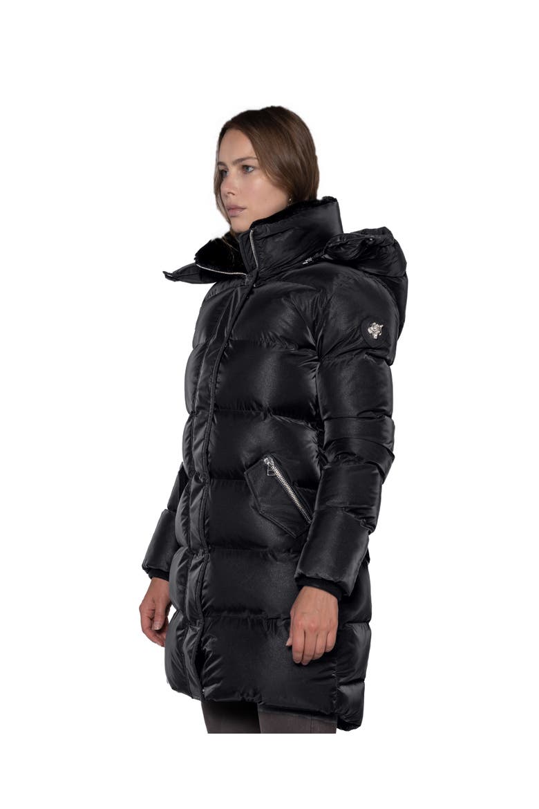 Women's Penguin Long Length Quilted Coat, Alternate, color, BLACK DIAMOND
