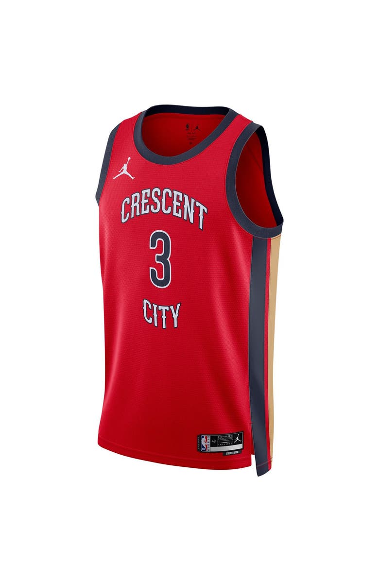 Jordan Brand Unisex Jordan Brand CJ McCollum Red New Orleans Pelicans Swingman Jersey - Statement Edition, Alternate, color, 
